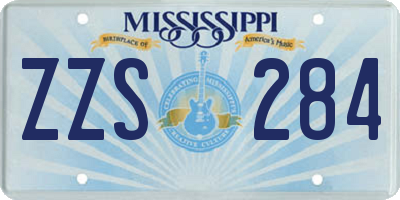 MS license plate ZZS284