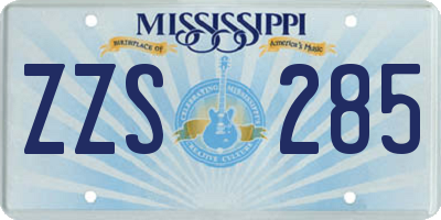 MS license plate ZZS285