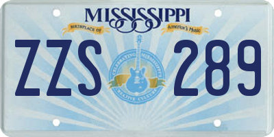 MS license plate ZZS289