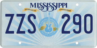 MS license plate ZZS290