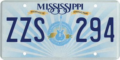 MS license plate ZZS294