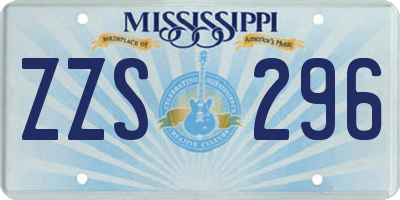 MS license plate ZZS296
