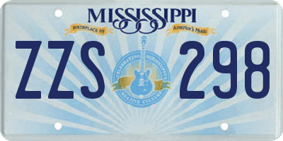 MS license plate ZZS298
