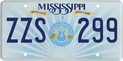 MS license plate ZZS299