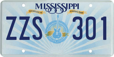 MS license plate ZZS301