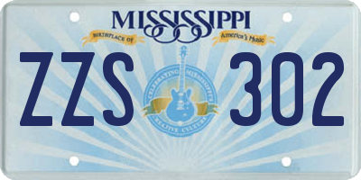 MS license plate ZZS302