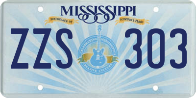 MS license plate ZZS303