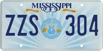 MS license plate ZZS304