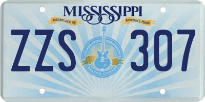 MS license plate ZZS307