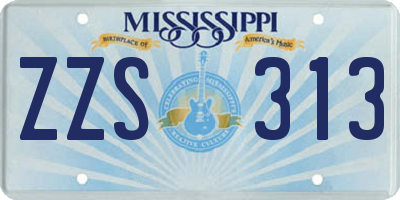 MS license plate ZZS313