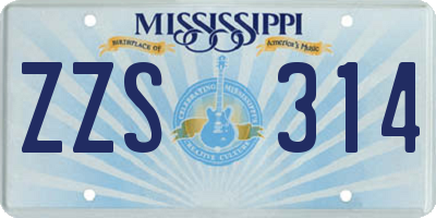 MS license plate ZZS314