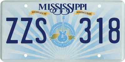 MS license plate ZZS318