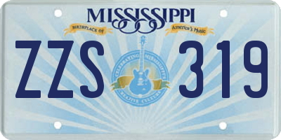 MS license plate ZZS319