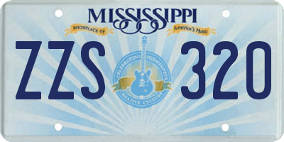 MS license plate ZZS320