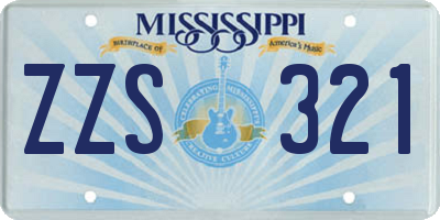 MS license plate ZZS321