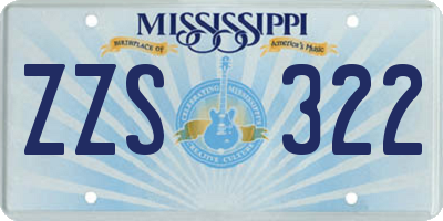 MS license plate ZZS322