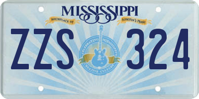 MS license plate ZZS324