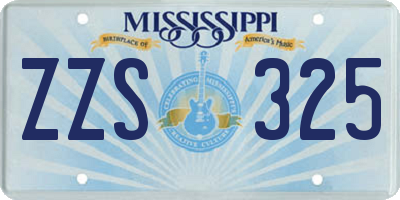 MS license plate ZZS325