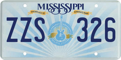 MS license plate ZZS326