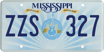 MS license plate ZZS327