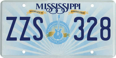 MS license plate ZZS328