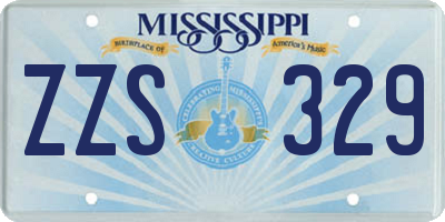 MS license plate ZZS329