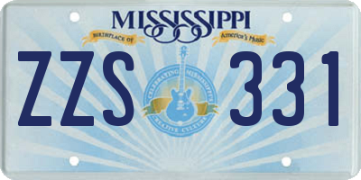 MS license plate ZZS331