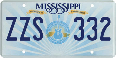 MS license plate ZZS332