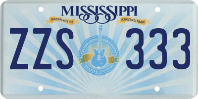 MS license plate ZZS333