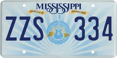 MS license plate ZZS334