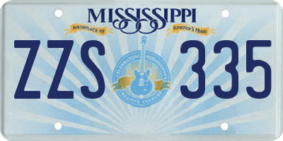 MS license plate ZZS335