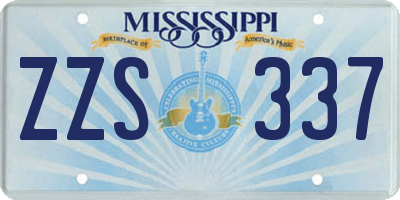 MS license plate ZZS337