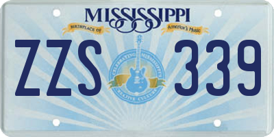 MS license plate ZZS339