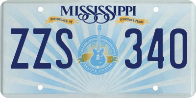 MS license plate ZZS340