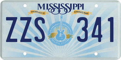MS license plate ZZS341