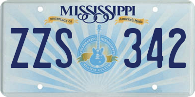 MS license plate ZZS342