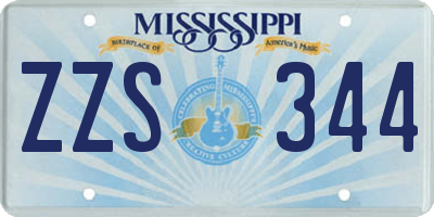 MS license plate ZZS344