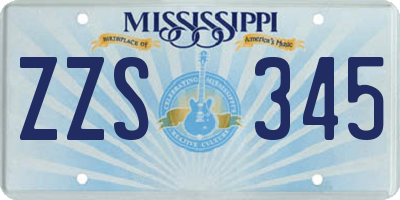 MS license plate ZZS345