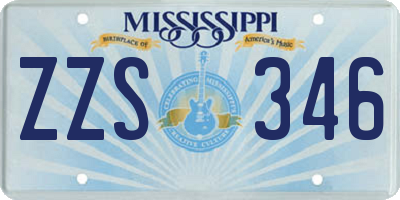 MS license plate ZZS346