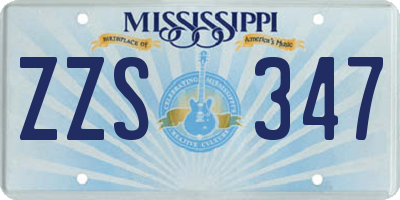 MS license plate ZZS347