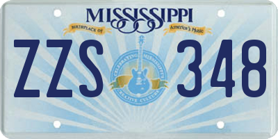 MS license plate ZZS348