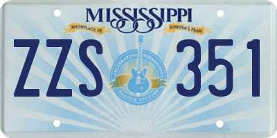 MS license plate ZZS351