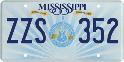 MS license plate ZZS352