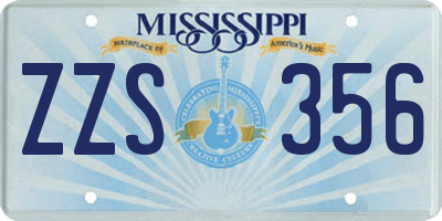 MS license plate ZZS356