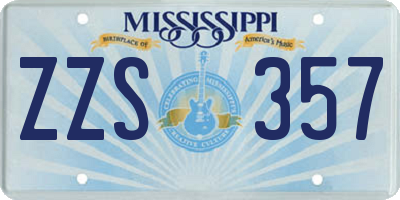 MS license plate ZZS357