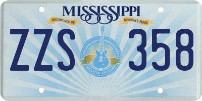 MS license plate ZZS358