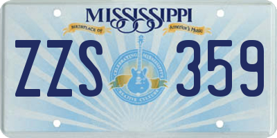 MS license plate ZZS359