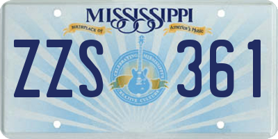 MS license plate ZZS361