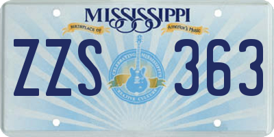 MS license plate ZZS363