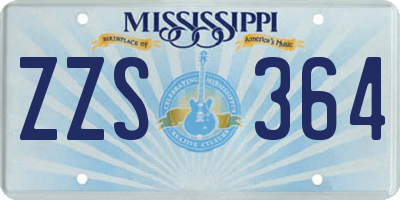 MS license plate ZZS364